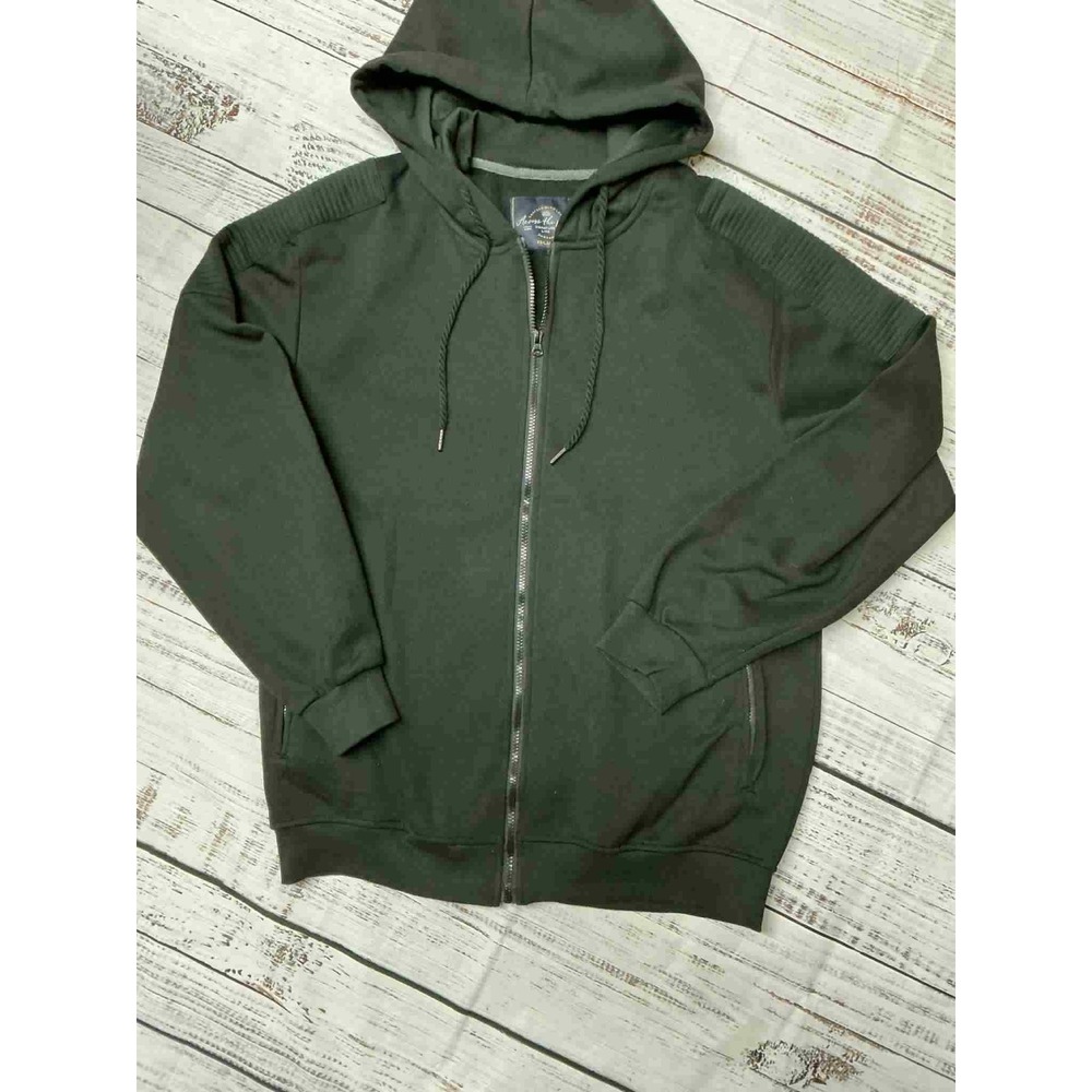Across the Pond XXL Full Zip Up Hoodie Jacket Black Menswear
